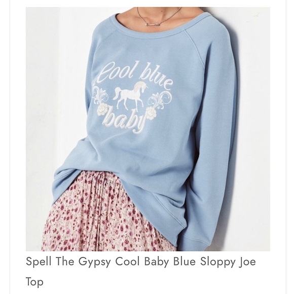 Spell Tops - Spell Cool Blue Baby Sz Small Sweatshirt Excellent Condition